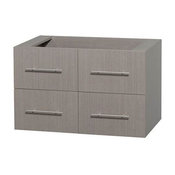 36 in. Single Bathroom Vanity in Gray Oak, No Countertop, No Sink, and No Mirror