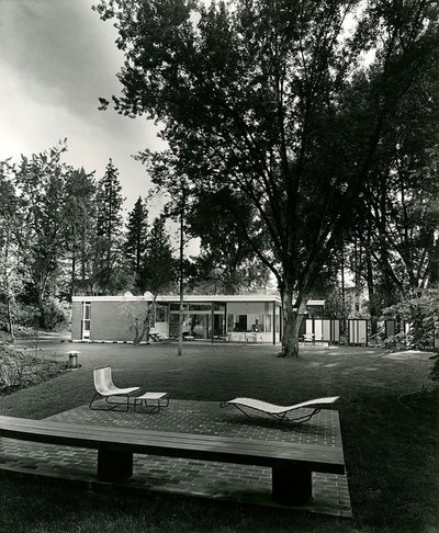 Midcentury Landscape Ferris House Spokane, Washington 1956 Black & White Image