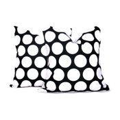Polka Dot Pillows, Black With White Dots by Posh Street Pillows