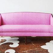 Federal Antique Sofa, Hable Construction Magenta Beads Fabric