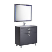 Fresca Platinum Due 36" Glossy Cobalt Bathroom Vanity, Faucet