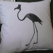 The Debonair Flamingo Pillow Cover by Chateau Three Fork