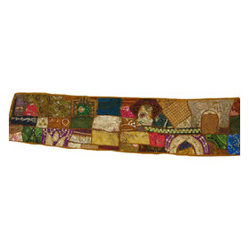 Mogul interior - Consigned Mirror Sari Sequin Embroidered Wall Hanging - Add bohemian ethnic style and character to your interiors with gorgeous handcrafted Indian wall hanging.