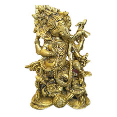 Mogul Interior - Hindu God Ganesh Statue Figurine Idol Ganesha Sculpture Meditation Gift - Decorative Objects And Figurines