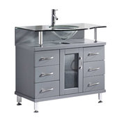 Vincente 36" Single Bathroom Vanity Cabinet, Gray