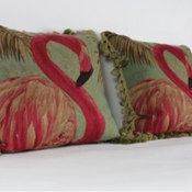 Flamingo Aubusson Wool Pillow