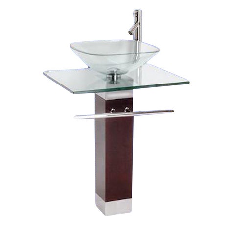 Pedestal Sink - Glass Pedestal Sinks: Bohemia tempered glass vessel ...