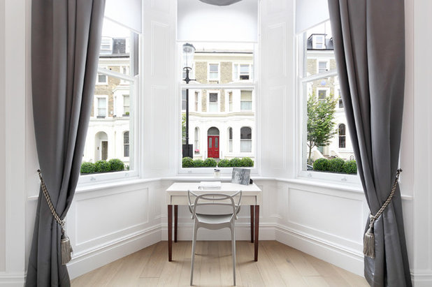Transitional Home Office & Library by Creative House Zone
