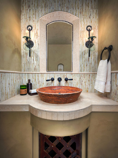 Mediterranean Powder Room Design Ideas, Remodels & Photos