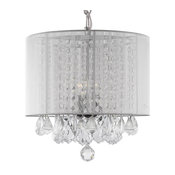 White Crystal Chandelier With White Shade
