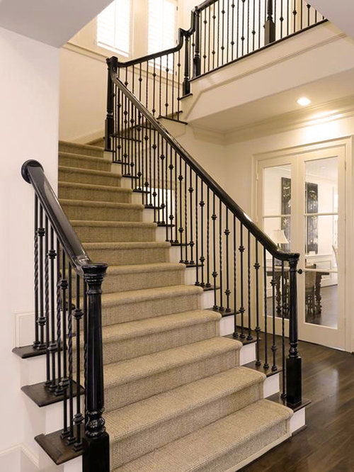 Wood Lshaped Staircase Design Ideas, Renovations & Photos