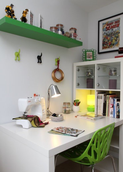 Transitional Home Office & Library by Seven Design Service
