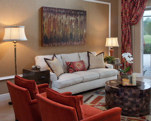 Red Brown Living Room Home Design Ideas, Pictures, Remodel and Decor