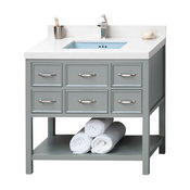 Ronbow Newcastle Solid Wood 36" Vanity Cabinet Base, Ocean Gray