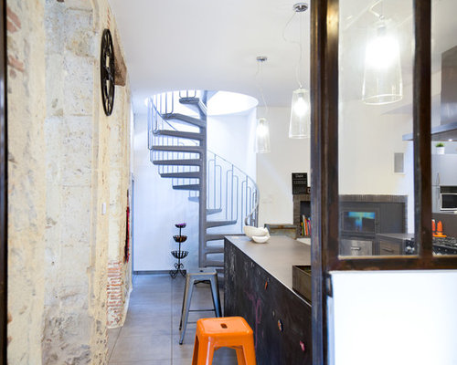 Industrial Küchen mit Keramikboden Ideen & Bilder