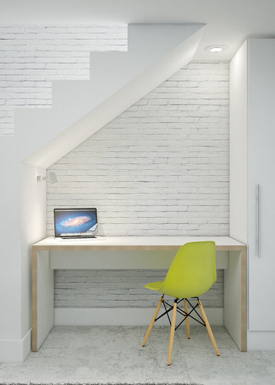 Modern Home Office & Library by Custom Desk