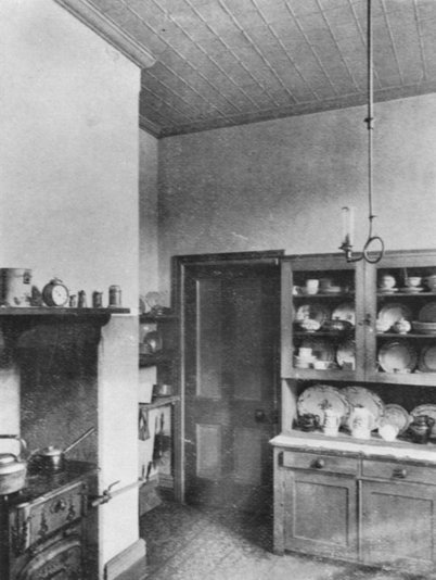 Interior view of a kitchen in 1906