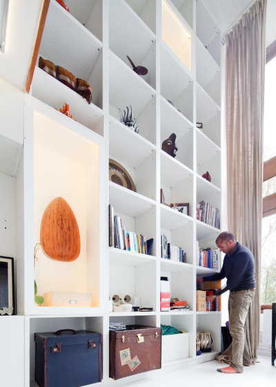 Contemporary Home Office & Library by COUPDEVILLE