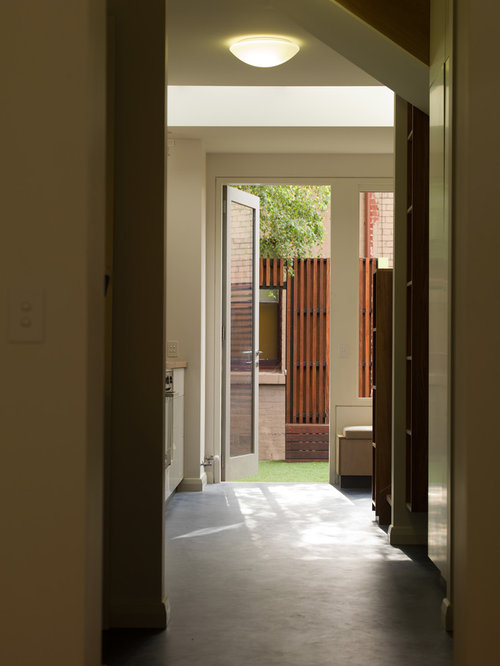 Contemporary Hallway Design Ideas, Renovations & Photos with Linoleum
