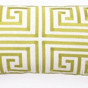 Trina Turk Lime Greek Key Embroidered Pillow