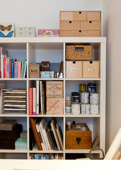 Eclectic Home Office & Library by House Nerd
