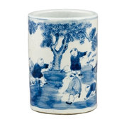 Blue and White Small Vase With Figures