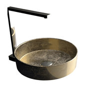 Pert Rho Vessel Sink, Gold Leaf