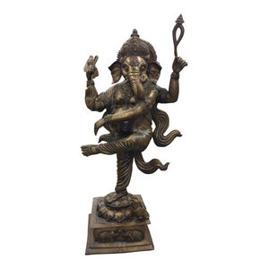 Life Size Dancing Ganesha Sculpture - http://www.mogulinterior.com/bronze-ganesha-sculptures-dancing-statues.html