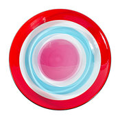 Bullseye Red, White and Blue Hand Blown Glass Charger