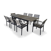 Shirona 9-Piece Dining Set, Rustic Gray