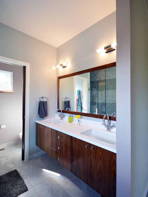 Calgary Bathroom Design Ideas, Renovations amp; Photos with Blue Walls