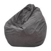 Modern Bean Bag Inc. The Big Pear Bean Bag, Grey, Suede
