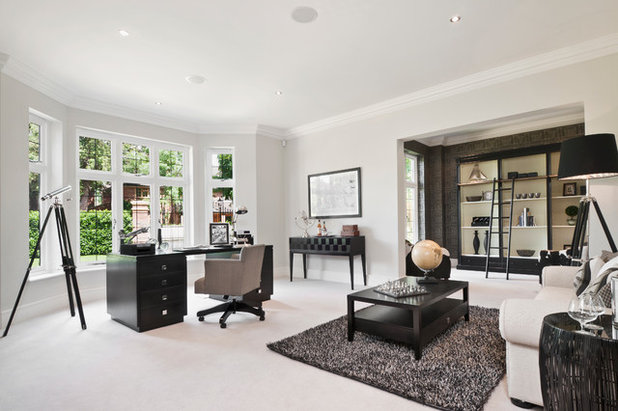 Modern Home Office & Library by Alexander James Interiors