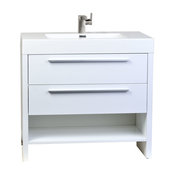 Mula 35.5" Modern Bathroom Vanity High Gloss White