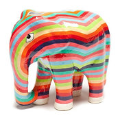 Hand-Painted Rajasthani Striped Elephant