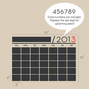 Small Wall Calendar Chalkboard Decal by Write on Decals