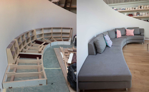 Prima e dopo: il loft che gira attorno ad una scala