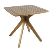 GDF Studio Stanford Outdoor Square Acacia Wood Dining Table With X Base, Teak