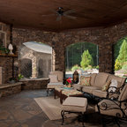 Fire pit, sport court, oversized paver patio - Traditional ...