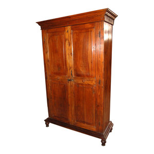 Mogulinterior - Consigned Antique Teak Colonial Armoire - Armoires And Wardrobes