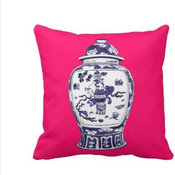 GINGER JAR PILLOW, Fuschia by Annechovie