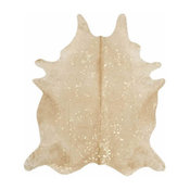 Beige and Gold Hide Rug