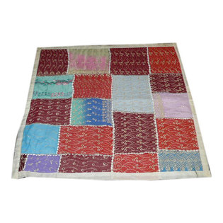 Mogul interior - Consigned Tapestry Hanging Bead Sari Throw Floor Cushion Cover 24" - Cotton