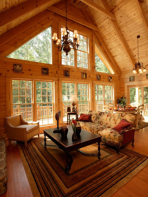 Rustic Red Living Room Design Ideas, Remodels & Photos | Houzz