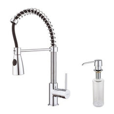 Kraus - Commercial Style Pre-Rinse Kitchen Faucet with Soap Dispenser ...