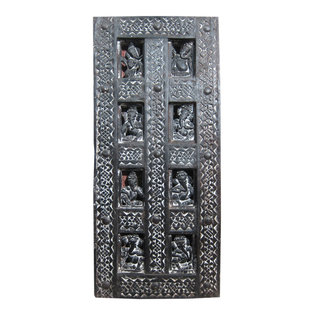 Mogul Interior - Consigned Ganesha Wall Panel Solid Wood Yoga Decor Furniture - This wooden wall panel is an indian piece of art for any wall decor and suitable for contemporary or traditional interiors.