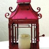 Distressed Red Pagoda Lantern by The Well Appointed House
