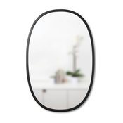 Umbra Hub Modern Wall Mount Oval Mirror Black