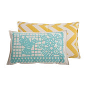 Thomas Paul Banner Aqua Cotton Pillow