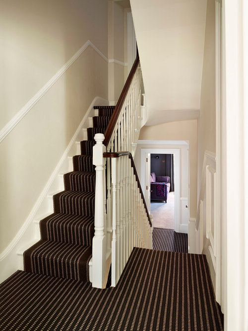 Victorian Carpeted Staircase Design Ideas, Renovations & Photos